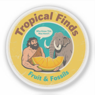 Pegatina Descubrimiento Retro de Frutas Antiguas de Caverní