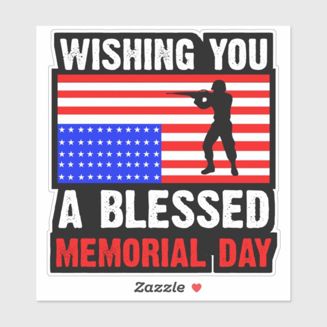 Pegatina Deseándote Un Bendito Día De Conmemoración-62237 (Hoja)