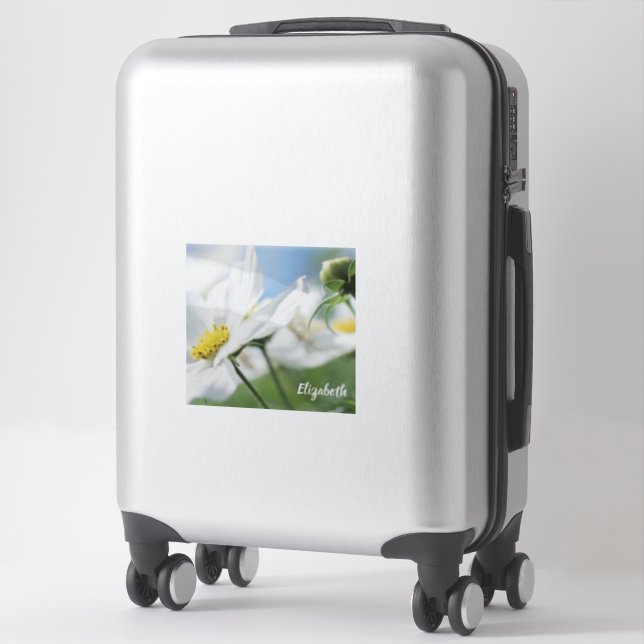 Pegatina Deseos con maricas blancas personalizadas (Maleta)