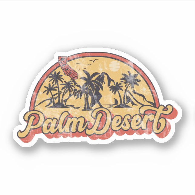 Pegatina Desierto de las palmas, California (Anverso)