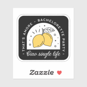 Pegatina Despedida de soltera tema limón negro amarillo