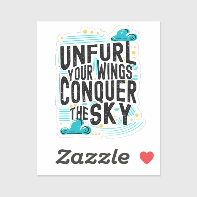 Pegatina Desplegar tus alas conquistar el espíritu de arte  (Hoja)
