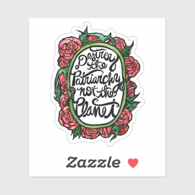 Pegatina Destruir el patriarcado, no el planeta (Hoja)