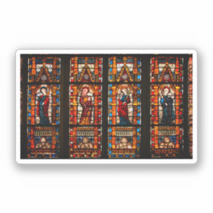 Pegatina Detalle de vidrio manchado, Catedral de Troyes