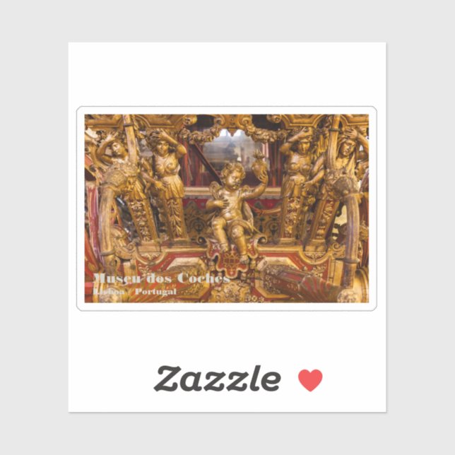 Pegatina Detalle del entrenador del 18º c. Museu dos Coches (Hoja)