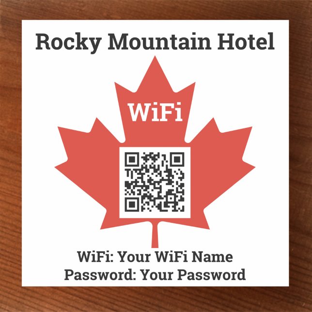 Pegatina Detalles de Wifi del Hotel Canadiense Más Código Q (Subido por el creador)