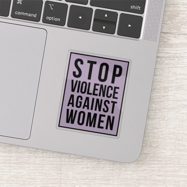 Pegatina Detener la violencia contra las mujeres (Detalle)