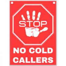 Detener sin llamadas frías Rótulo - Rojo