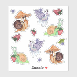 Pegatina Detener y oler los caracoles de fresa