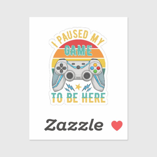 Pegatina detuve mi juego (Hoja)