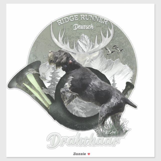 Pegatina Deutsch Drahthaar (Hoja)