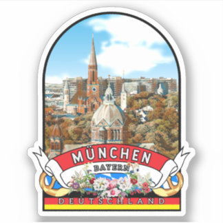 Pegatina Deutschland München Vintage souvenir