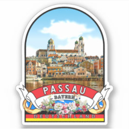 Pegatina Deutschland Passau Vintage souvenir