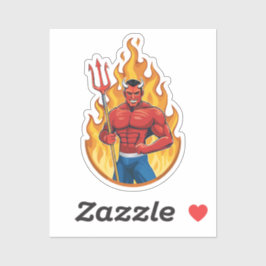 Pegatina Devil with trident