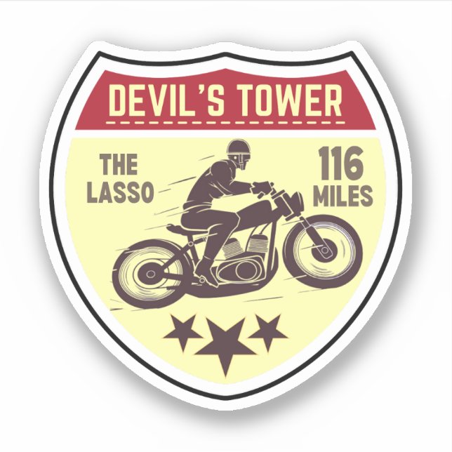 Pegatina Devil's Tower Road - el lazo de viaje en motocicle (Anverso)