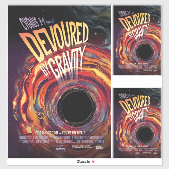 Pegatina Devorado Por Gravedad Halloween Hole Horror Negro (Hoja)