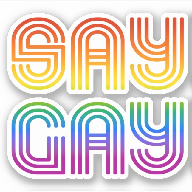Pegatina Di Gay Retro (Anverso)