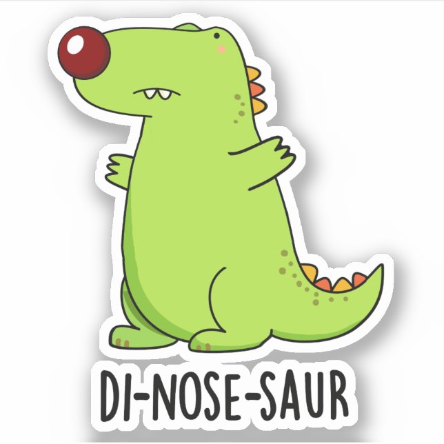 Pegatina Di-nose-saur Funny Dinosaur Pun (Anverso)