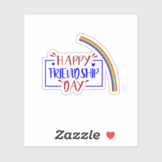 Pegatina día de amistad feliz