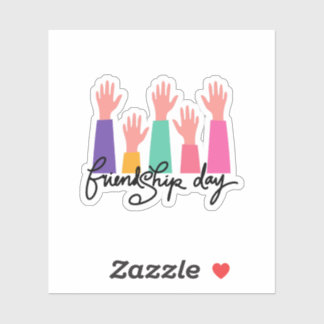 Pegatina día de amistad feliz