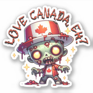 Pegatina Día de Canadá Zombie