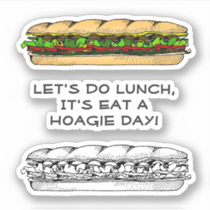 Pegatina Día de comer un Hoagie