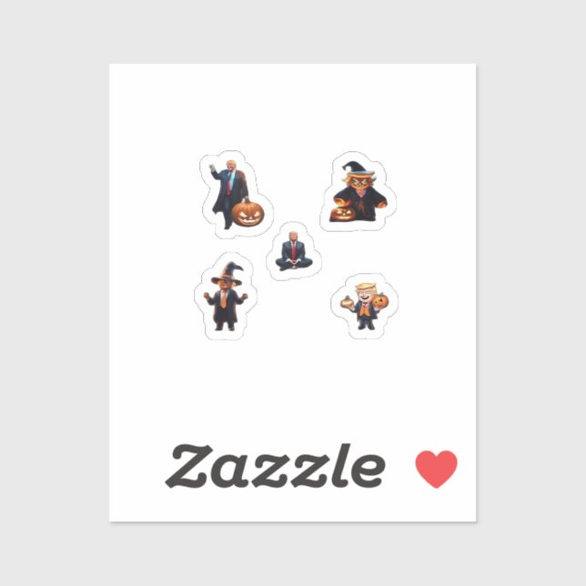Pegatina Día de Halloween - Clásico de Trumpkin (Hoja)