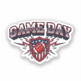 Pegatina Día de Juego Fútbol Americano Escudo Patriótico De