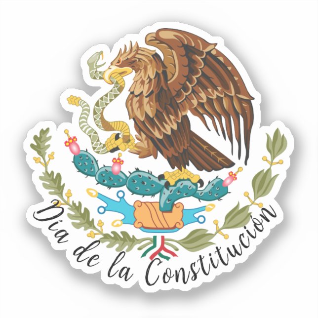 Pegatina Día de la Constitución (México) (Anverso)