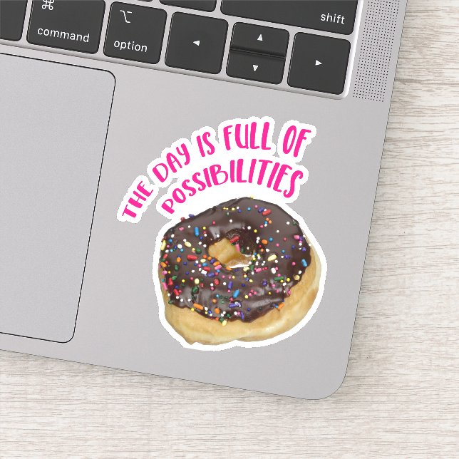 Pegatina Día de la dona con sprinkles lleno de posibilidade (Detalle)