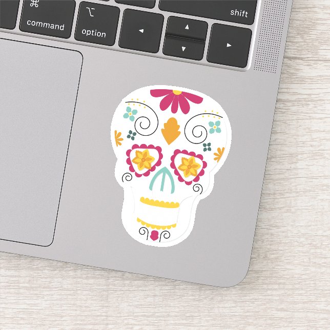 Pegatina Día de la Flora de la Calavera Muerta (Detalle)