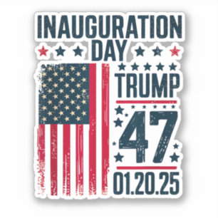 Pegatina Día de la Inauguración 47 Presidente Donald Trump 