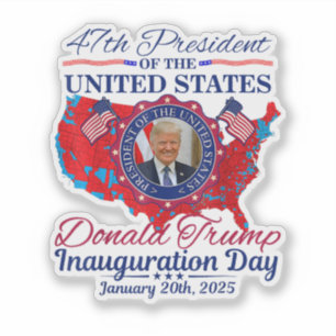 Pegatina Día de la Inauguración del Presidente Donald Trump