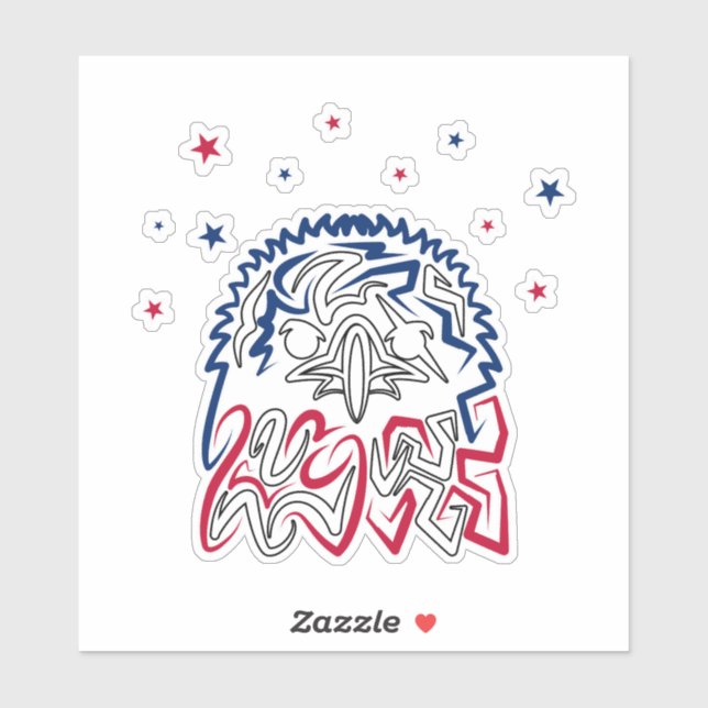 Pegatina Día de la Independencia Estrellas de Águila Estado (Hoja)