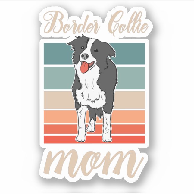 Pegatina Día de la Madre Fronterizo Collie Mom Dog (Anverso)