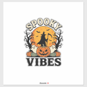 Pegatina Día de las Brujas Fantasma Vibraciones Espeluznant
