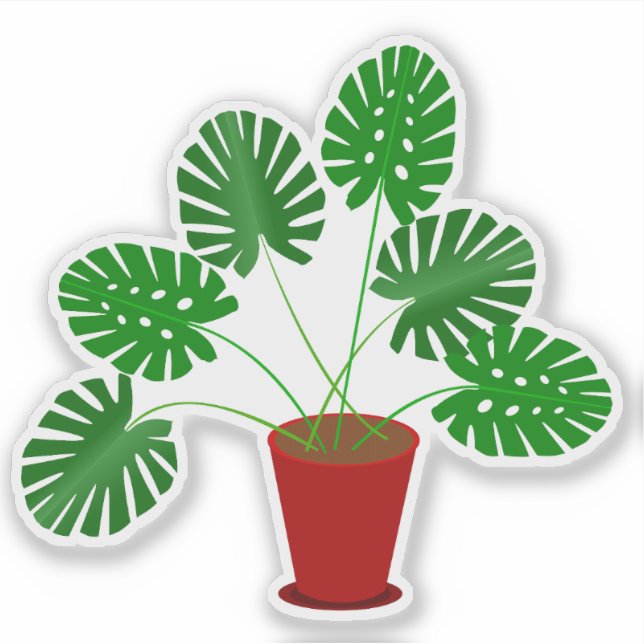 Pegatina Día de las Madres Planta Monstera (Anverso)