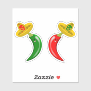 Pegatina Día de los Muertos Chilis Mexicanos