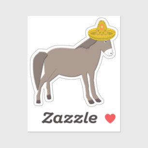 Pegatina Día de los muertos en el burro mexicano