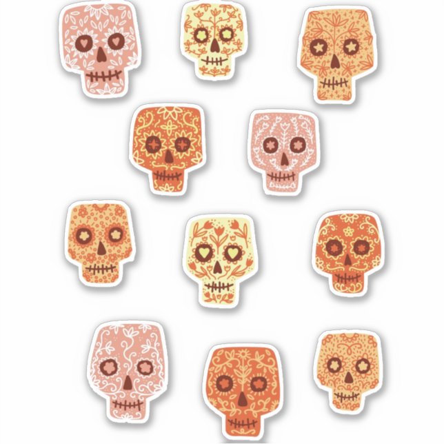 Pegatina Día de los muertos por la caída del azúcar (Anverso)