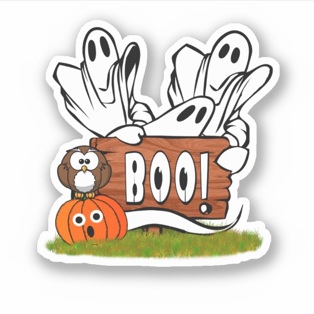Pegatina Día de Muertos y Amigos Halloween (Anverso)