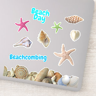 Pegatina Día de playa Conchas Estrellas de mar Scrapbooking