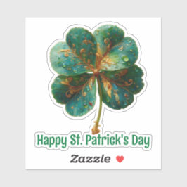 Pegatina Día de San Patricio Feliz Elegante Trébol