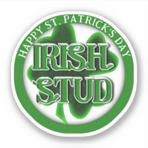 Pegatina Día de San Patricio Irlandés Estud
