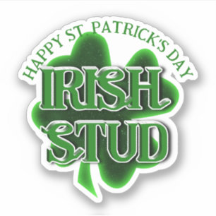 Pegatina Día de San Patricio Irlandés Estudioso
