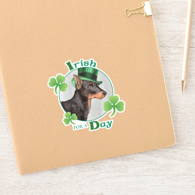 Pegatina Día de San Patricio Juguete Manchester Terrier Vin (Cuaderno)