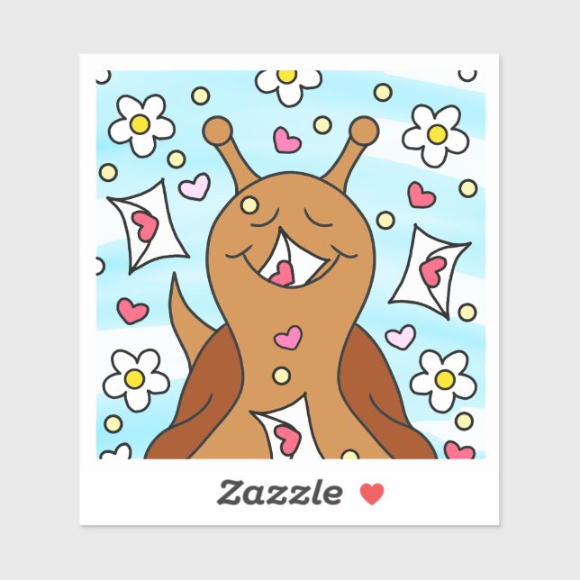 Pegatina Día de San Valentín de caracol | Vinilo (Hoja)