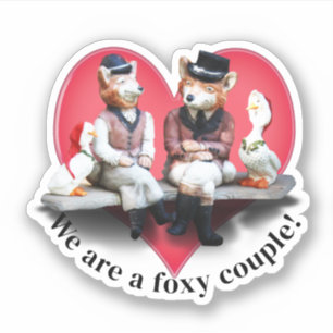 Pegatina Día de San Valentín de la Pareja Astuta