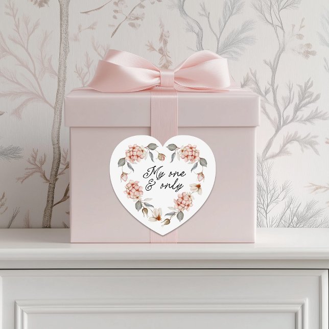 Pegatina Día de San Valentín del Corazón Floral (Subido por el creador)