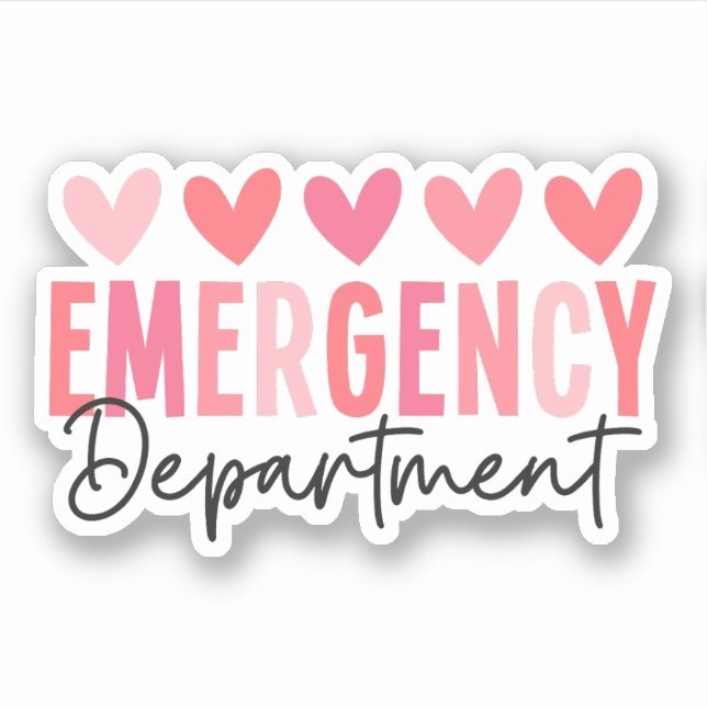 Pegatina Día de San Valentín del Departamento de Emergencia (Anverso)